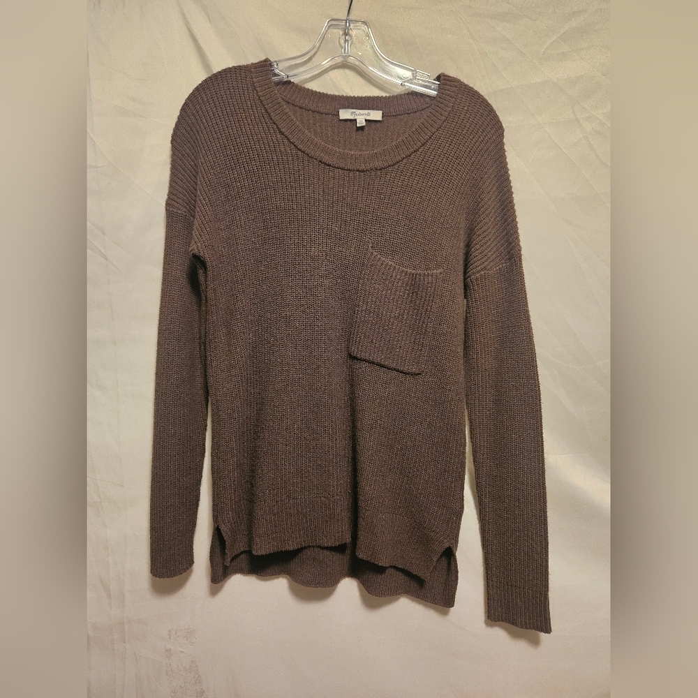 Madewell Crewneck Thompson Pocket Sweater Size XXS, Forest Green Pullover